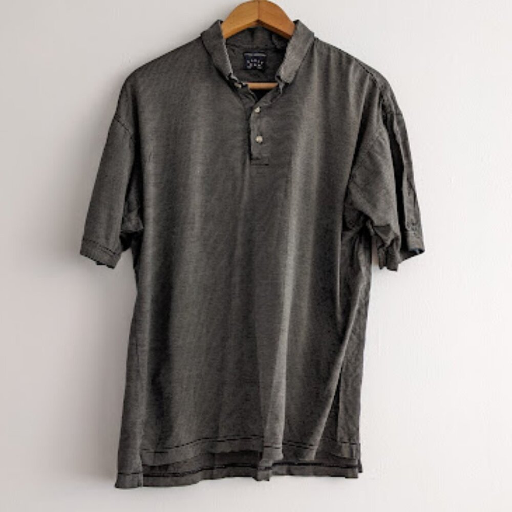 Eagle Black and Gold Striped Polo Shirt Size M